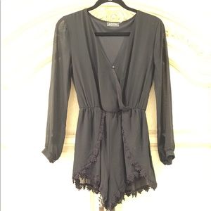 ASTR Black Shorts Romper